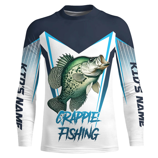 Personalized Crappie fishing 3D All Over Printed Long Sleeve Shirts, Crappie Tournament Fishing Jersey NQS7666