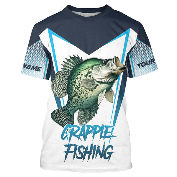 Personalized Crappie fishing 3D All Over Printed Long Sleeve Shirts, Crappie Tournament Fishing Jersey NQS7666