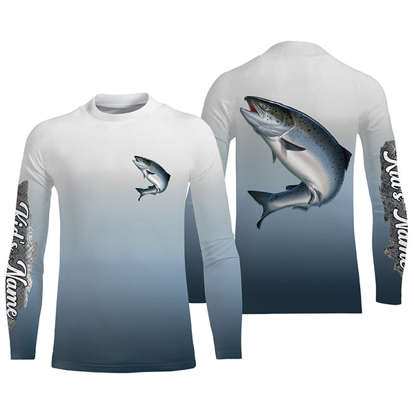 Chinook Salmon fishing Custom Name sun protection fishing jersey, Salmon fishing tournament shirts NQS3963