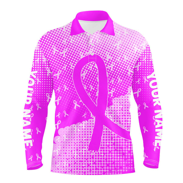 Purple ribbons pattern Custom Bowing Shirts For Men, Breast Cancer Awareness team bowling jerseys NQS8105