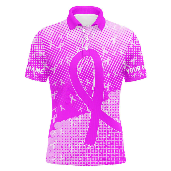 Purple ribbons pattern Custom Bowing Shirts For Men, Breast Cancer Awareness team bowling jerseys NQS8105