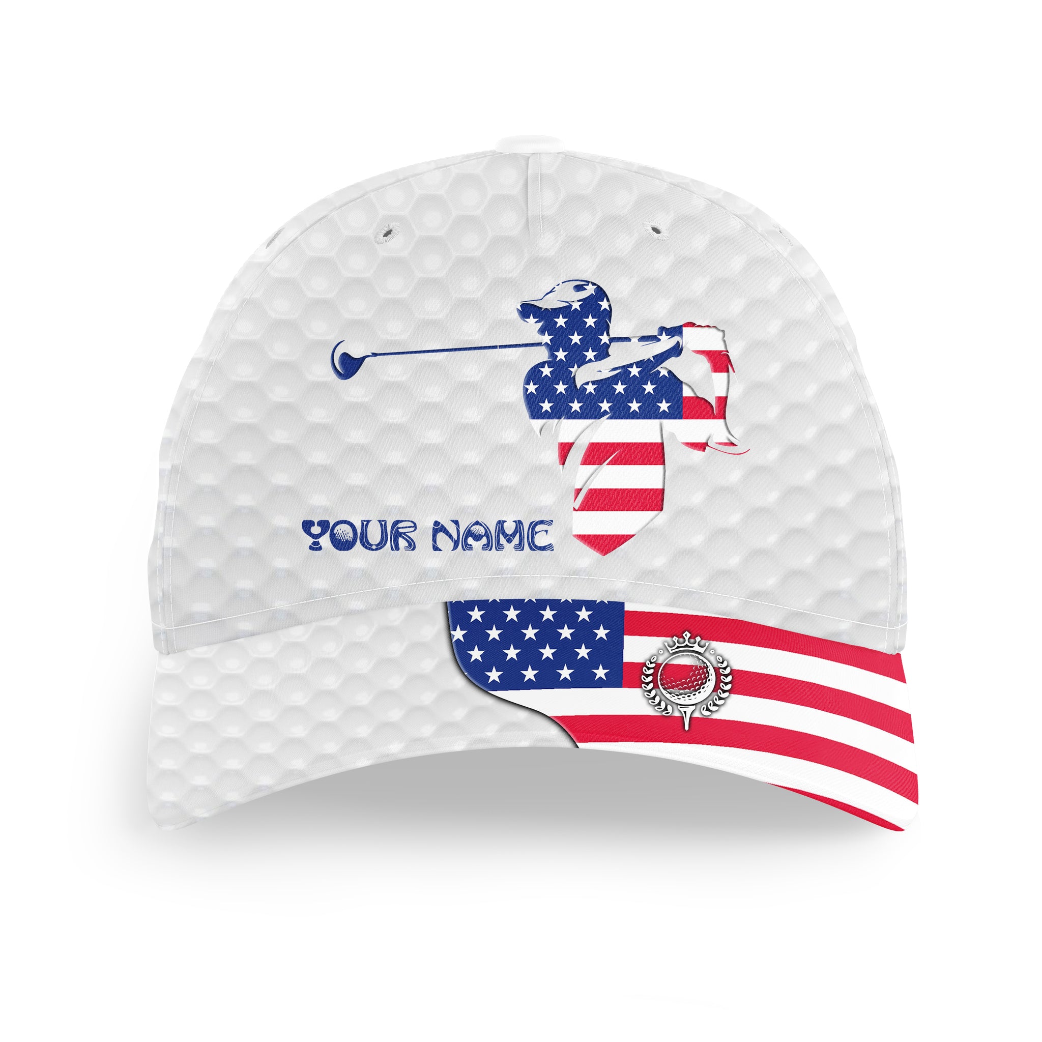 American flag golf sun hats for men, custom name hats Unisex Baseball –  Myfihu