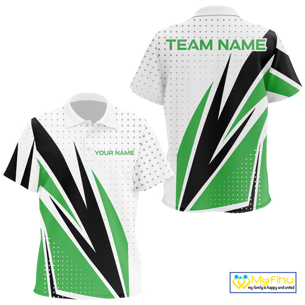 Black, White and Green Golf polo shirts For Kid custom Kid golf top, unique golf gift NQS10010