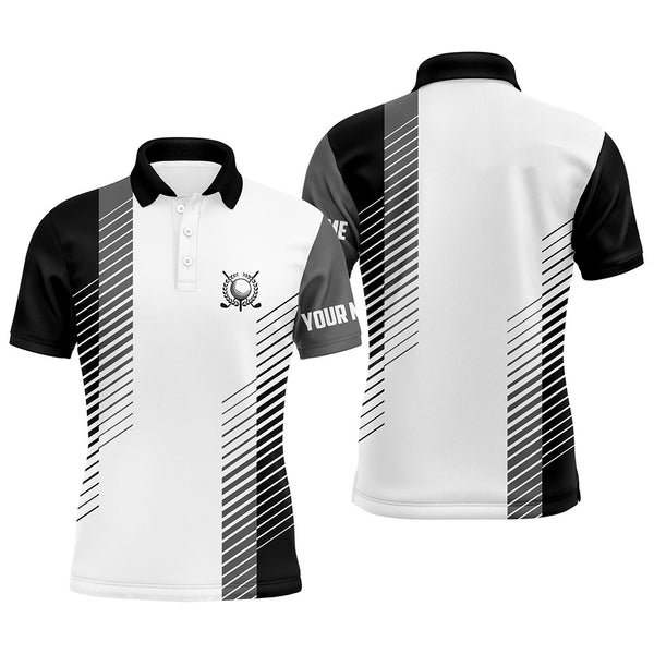 Black and white Mens golf polo shirts custom golf ball shirt for men, best men golf wear NQS7186