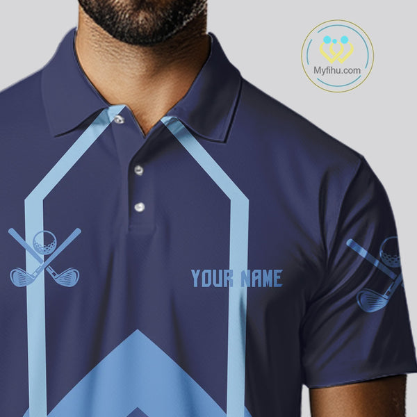 Golf polo shirts For Mens custom team mens golf top, unique golf gifts | Blue NQS10015