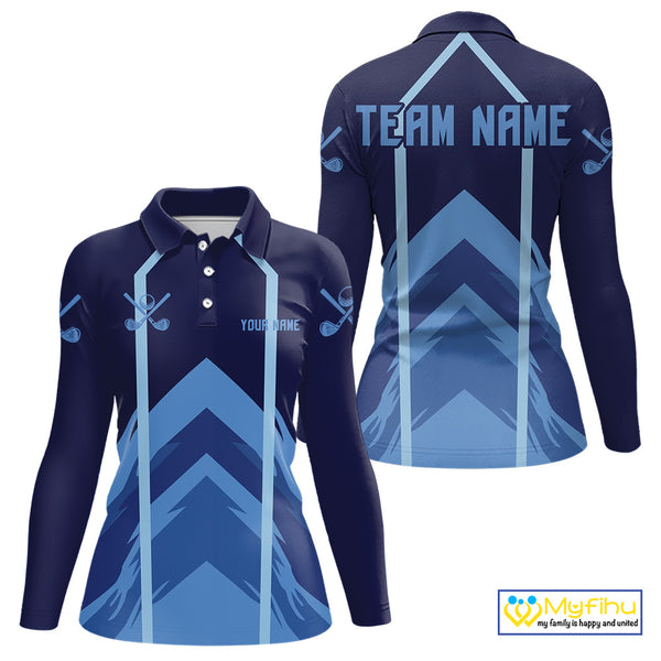 Golf polo shirts For Women custom team ladies golf top, unique golf gifts | Blue NQS10015