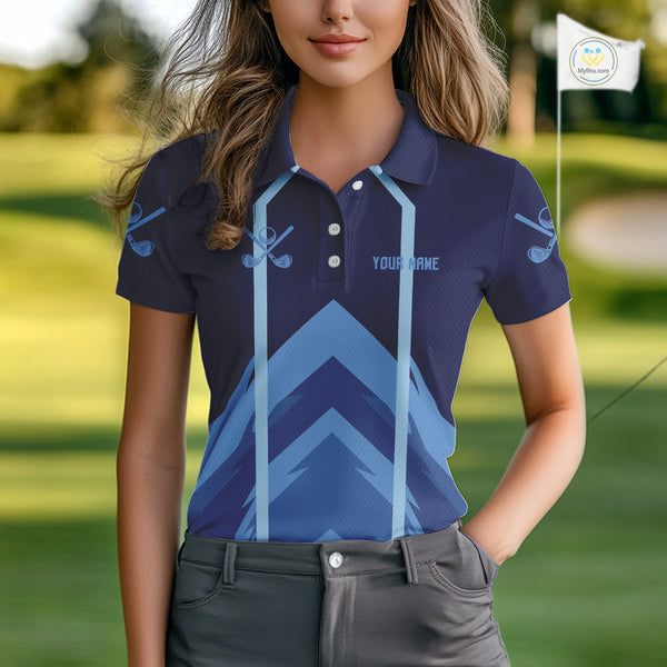 Golf polo shirts For Women custom team ladies golf top, unique golf gifts | Blue NQS10015