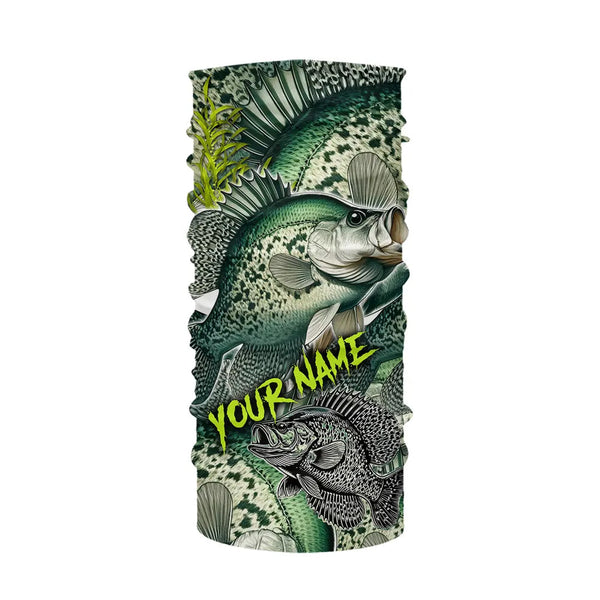 Personalized Crappie Fishing jerseys, Crappie green scales long sleeve fishing shirts uv protection NQS3654