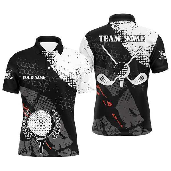 Black and white retro Mens golf polo shirts custom golf clubs team golf jerseys, golf attire for men NQS6698