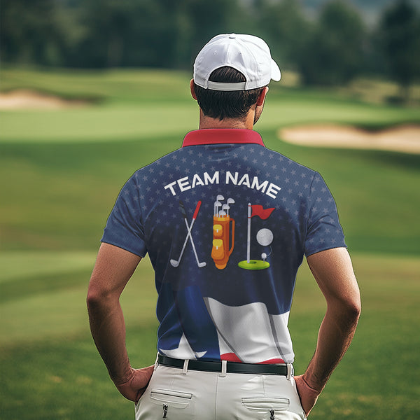 Texas Flag Golf Polo Shirts For Men Custom Team Name golf tops for mens, patriotic golf gifts NQS9769
