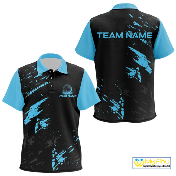 Black and Blue Golf polo shirts For Kid Custom name Kid golf outfits, gifts for golf lovers NQS10019