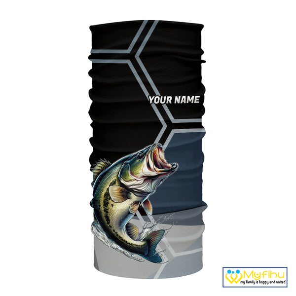 Black and Blue Bass Fishing custom Largemouth Bass Performance Long Sleeve sun protection Shirts NQS10031