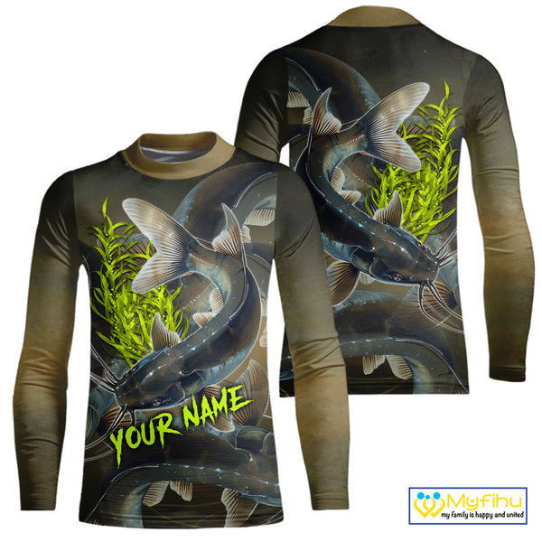 Personalized Catfish Fishing jerseys, Catfish scales long sleeve fishing shirts uv protection NQS10332