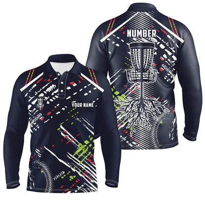 Disc golfing pattern Mens disc golf polo shirts custom team disc golf attire, disc golf jersey NQS6933