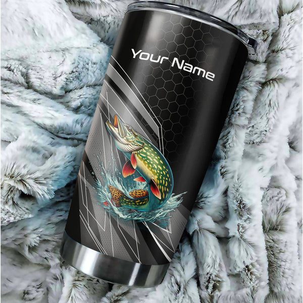 1PC Northern Pike fishing tumbler Custom Stainless Steel Tumbler Cup, Fishing gift for Fishing lovers NQS9924
