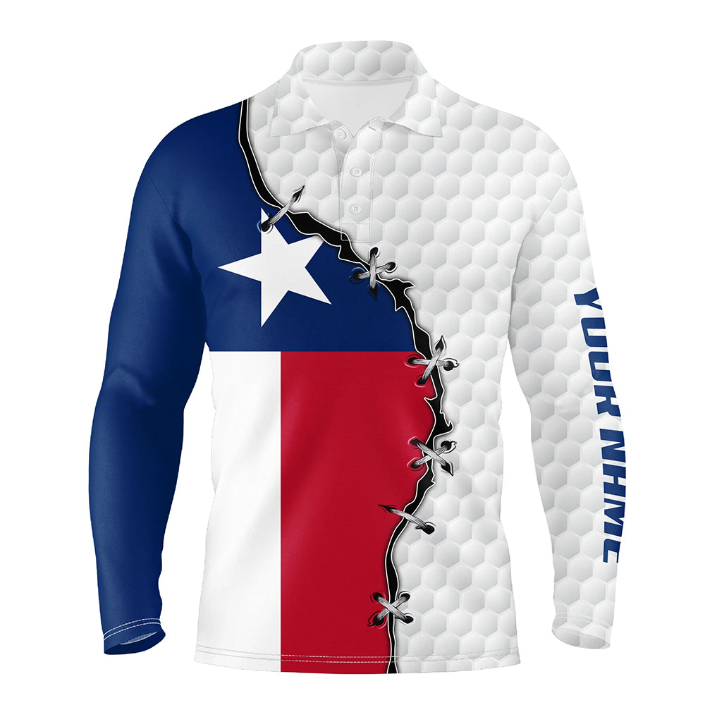 Mens golf polo shirts Texas flag white golf ball skin pattern custom patriot team golf shirts NQS7982