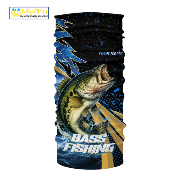 Blue Camo Largemouth Bass fishing Custom sun protection Bass fishing jerseys, custom fishing apparel NQS9931