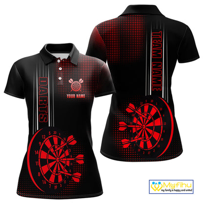 Personalized Black and Red Darts Shirt For Women Custom Dart Outfit Team Jerseys NQS10593