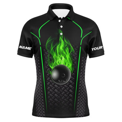 Bowling Shirt For men custom polo Bowling Jersey 3D Bowling Team Shirt For men | Green NQS6770