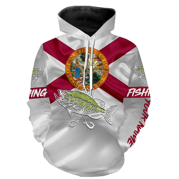 Bass Fishing Florida FL Flag Patriotic Customize Fishing Shirts  For Men, Women, Kid NQS480