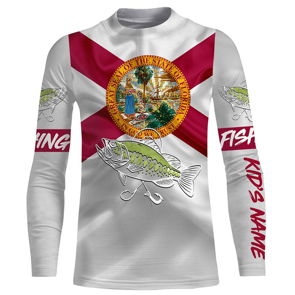 Bass Fishing Florida FL Flag Patriotic Customize Fishing Shirts  For Men, Women, Kid NQS480