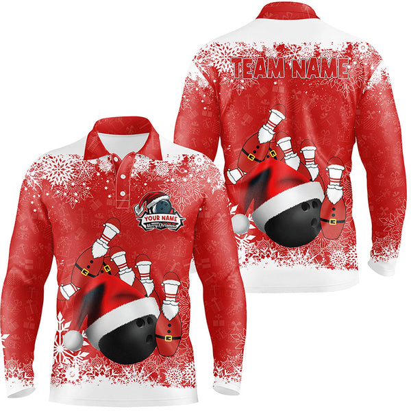 Mens polo bowling shirts Custom Christmas snowflake bowling ball Bowling Team league Jersey NQS6806