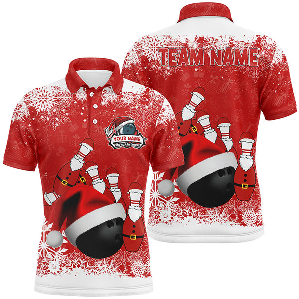 Mens polo bowling shirts Custom Christmas snowflake bowling ball Bowling Team league Jersey NQS6806