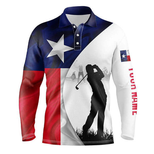 Mens golf polo shirts Texas flag patriotic personalized TX flag golf shirts, golf outfit men NQS6327