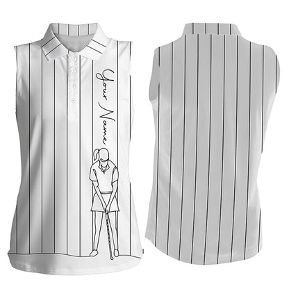 Personalized sleeveless polo shirt for women custom golf tops womens, golf gifts for girl multicolor NQS4655