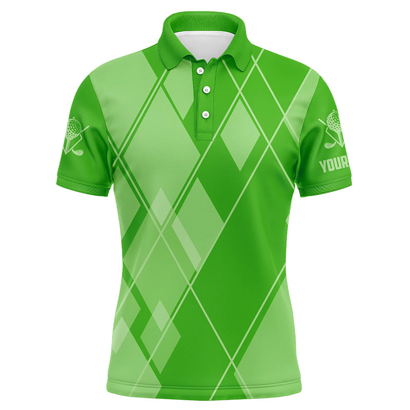 Green argyle pattern custom Mens golf polo shirts, golf tops for men golfing gifts NQS7610