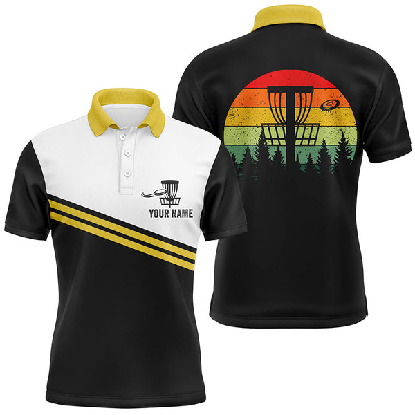 Mens disc golf polo shirts custom disc golf jerseys, retro disc golf clothing NQS5924