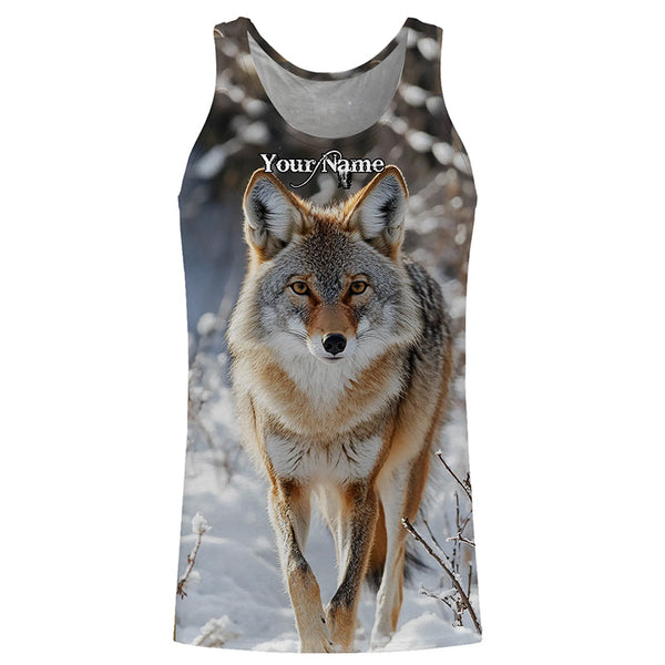 Coyote Hunting american flag patriotic Custom Name 3D All over print shirts NQSD126