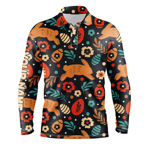 Easter's day pattern golf shirt custom Mens golf polo shirts, personalized Easter golf gifts NQS4919