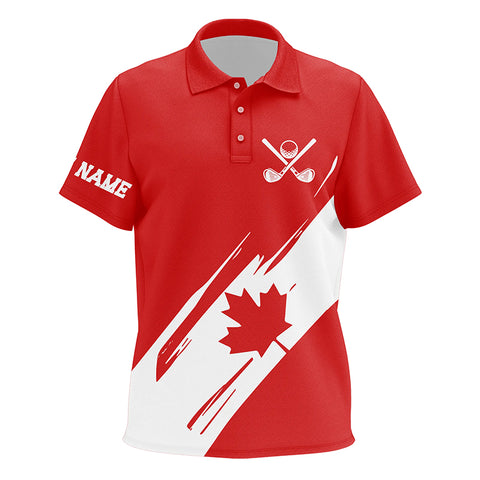 Kid golf polos shirts Red Canada flag maple leaf patriot custom team golf shirts, Canadian golf tops NQS7281