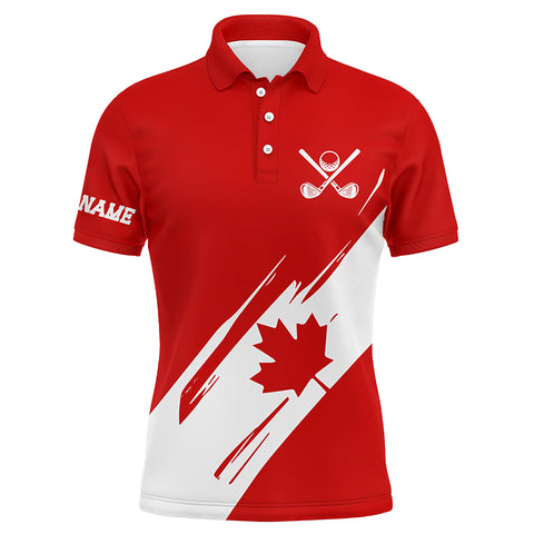 Mens golf polo shirts Red Canada flag maple leaf patriot custom team golf shirts, Canadian golf tops NQS7281