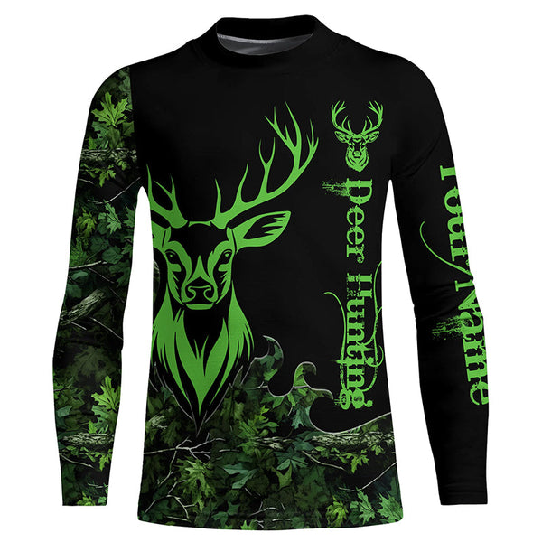 Deer Hunting Green Camo Customize Name 3D All Over Printed Shirts Personalized Deer Hunting gifts NQS2626