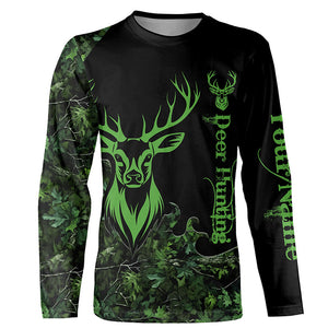 Deer Hunting Green Camo Customize Name 3D All Over Printed Shirts Personalized Deer Hunting gifts NQS2626