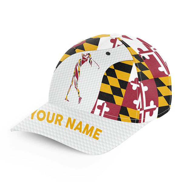 Girls golf hat for women custom name Maryland flag patriot baseball women's golf cap NQS7468