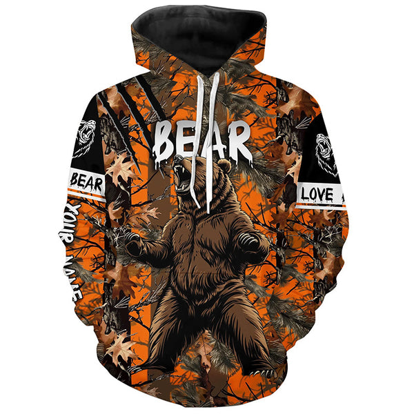 Bear hunter big game hunting Customize Name 3D All Over Printed Shirts, Bear hunting apparel NQS996