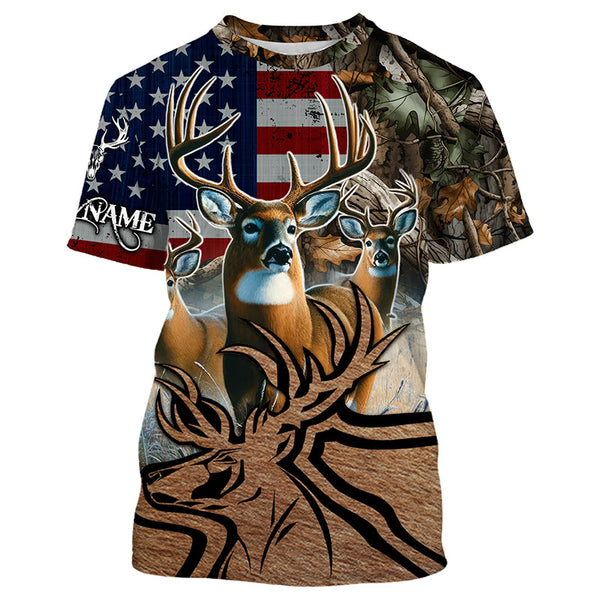 American Deer hunting camouflage shirt Customize Name 3D All Over Printed Shirts NQS1156