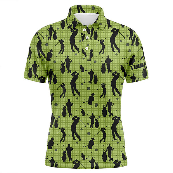 Mens golf polo shirts custom name green mens golf pattern, golf attire for mens NQS6865
