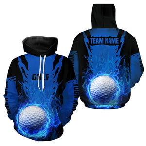 Black and Blue Flame Golf Ball Golf Hoodies custom team mens golf hoodie golf gifts NQS9179