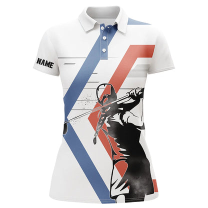 Womens golf polo shirts custom white golf wear women's clothes, golf team outfit NQS7832