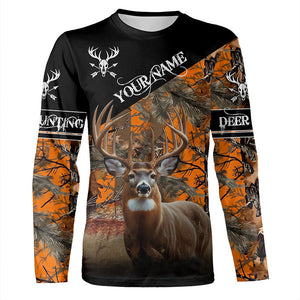 Deer Hunting orange Camo Customize Name 3D All Over Printed Shirts Hunting gift NQS850