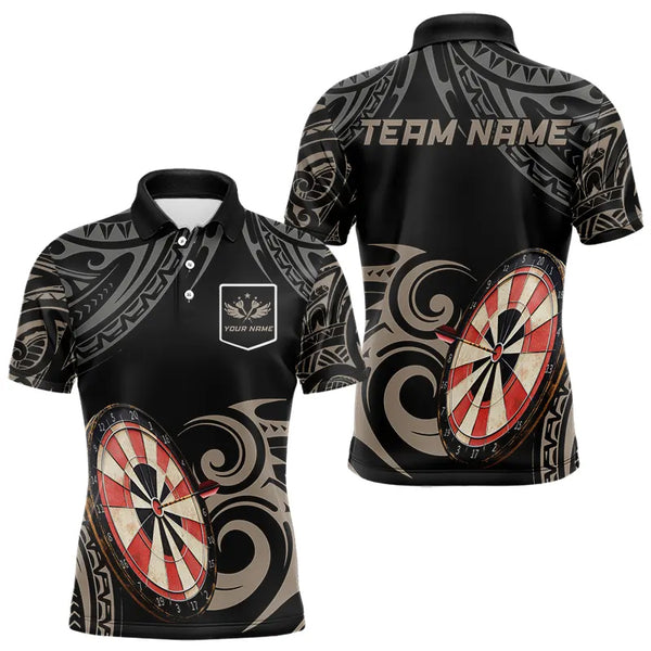 Personalized Black tribal pattern Darts Shirts For Men Custom Retro Team Darts Jerseys NQS9551