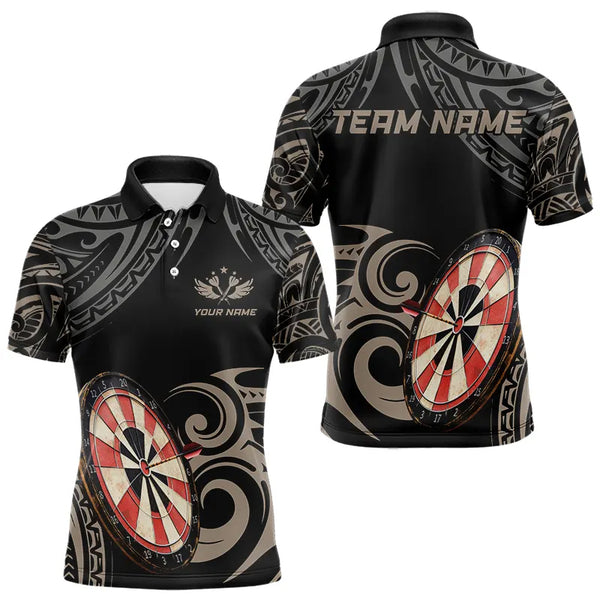 Personalized Black tribal pattern Darts Shirts For Men Custom Retro Team Darts Jerseys NQS9551