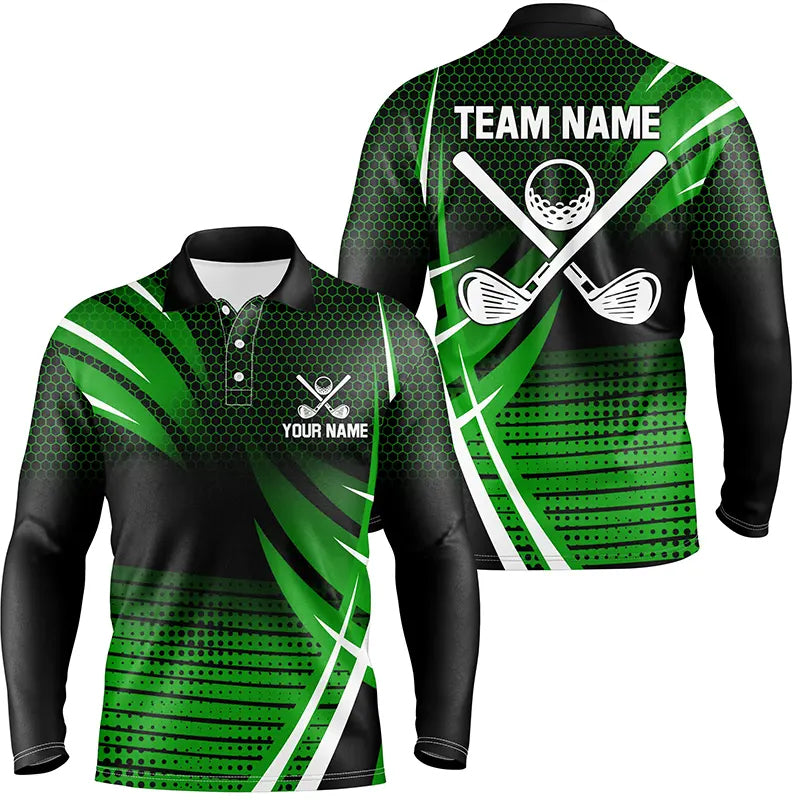 Mens golf polo shirt custom cool golf shirts, golfing gifts for team | Green NQS7487