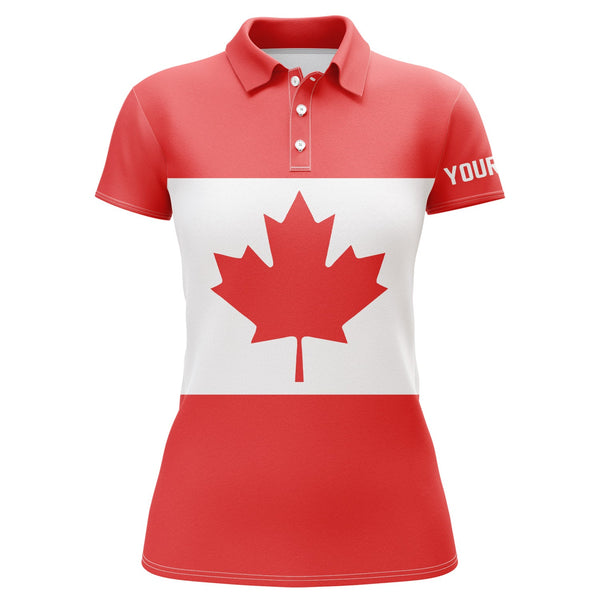 Womens golf polo shirts Canadian flag patriotic personalized Canada ladies golf top NQS5749