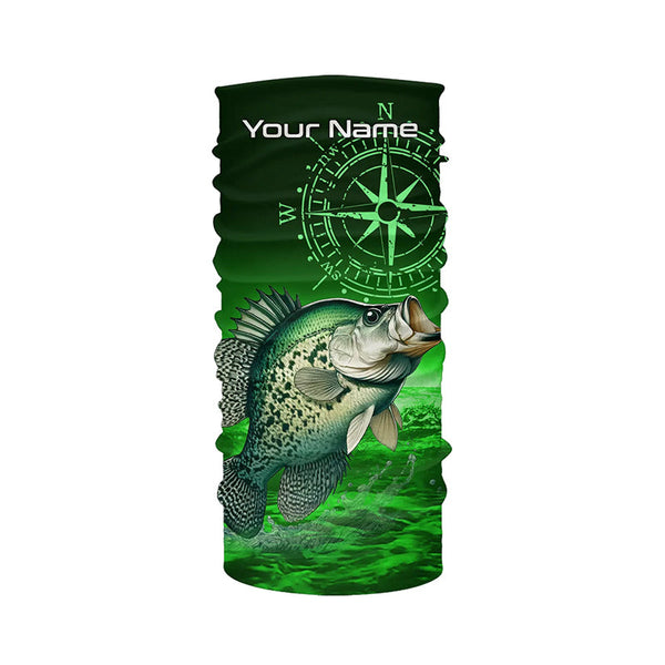 Personalized Crappie Green Long Sleeve Performance Fishing Shirts, Crappie compass tournament Shirts NQS5950