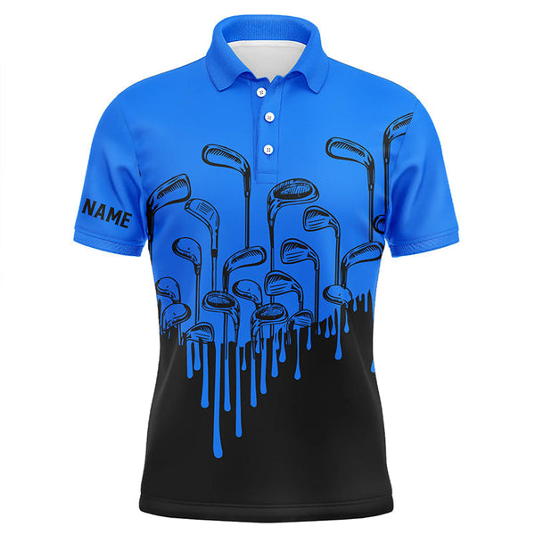 Blue and black golf clubs Mens golf polo shirts custom name male golf attire for men NQS6431